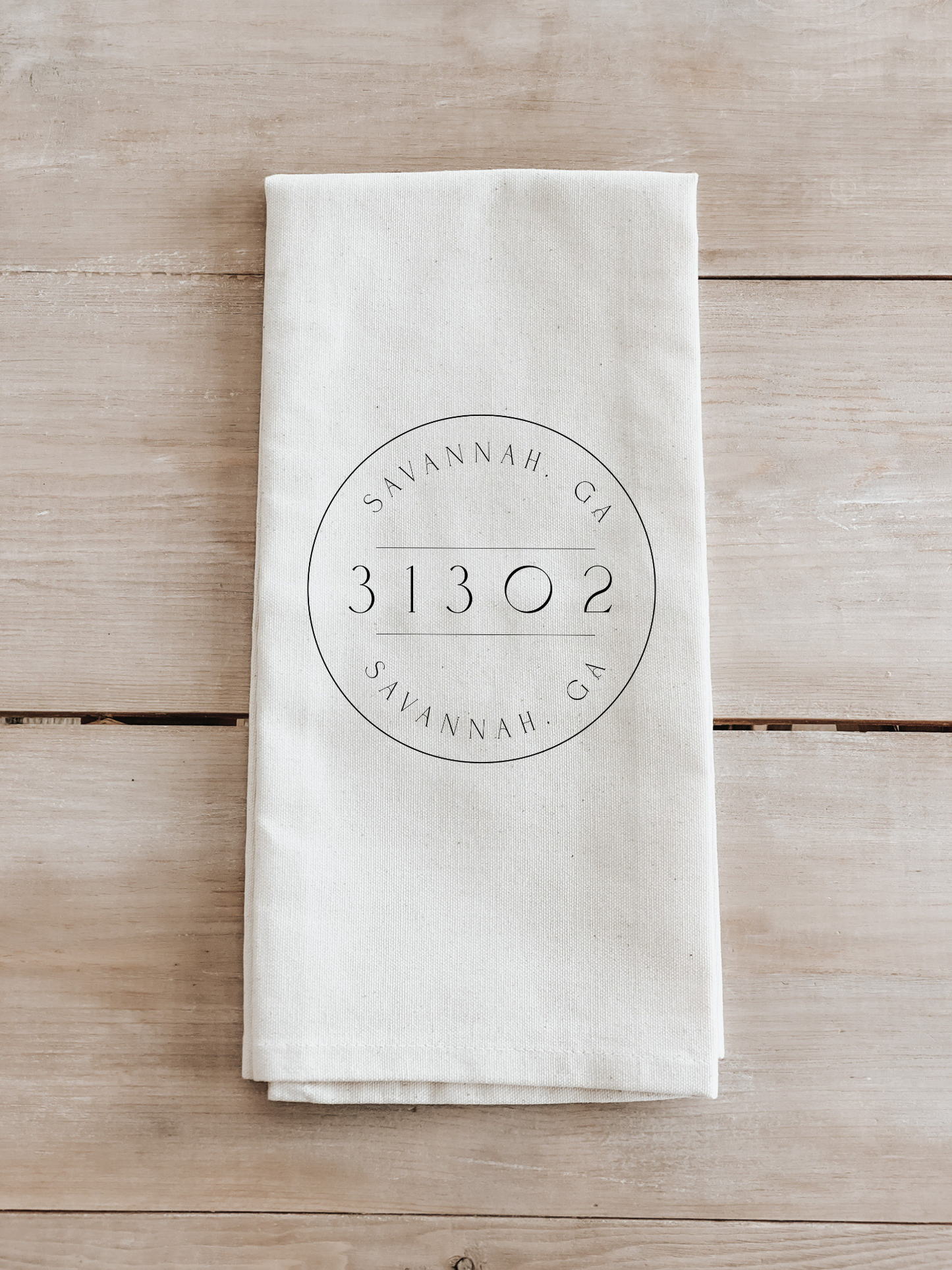 Personalized Postage Stamp 31324 Richmond Hill, Georgia Kitchen Towel: Natural