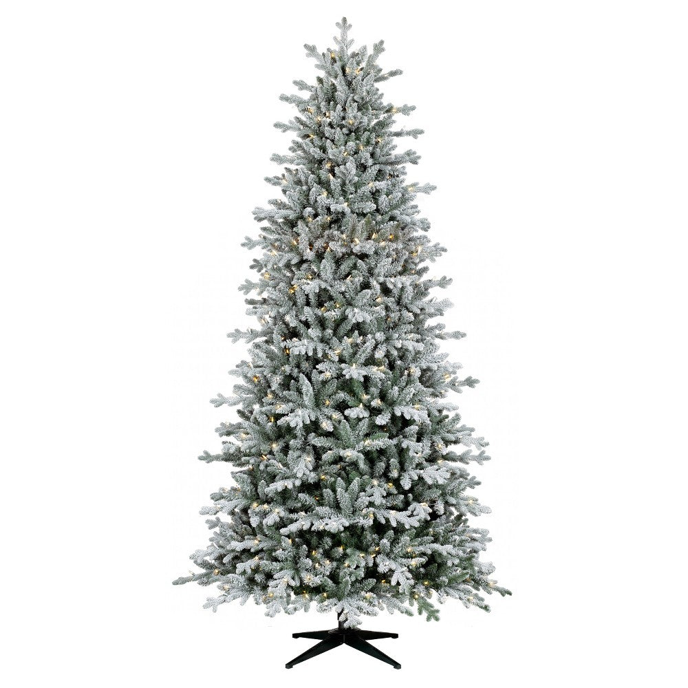 9ft Pre-lit Artificial Christmas Tree Full Flocked Balsam Fir Clear Lights - Wondershop