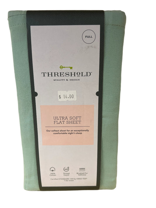 Full 300 Thread Count Ultra Soft Flat Sheet Mint Ash - Threshold