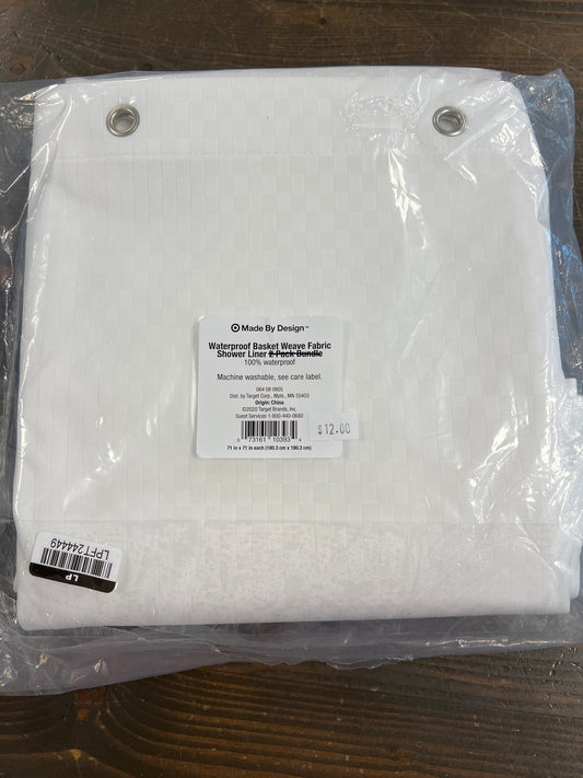 Waterproof Fabric Heavy Weight Shower Liner White Threshold - 1 Liner