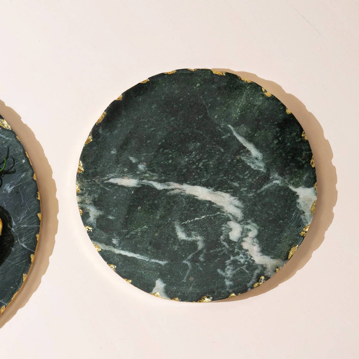 Black Marble Trivet with Gold Edge
