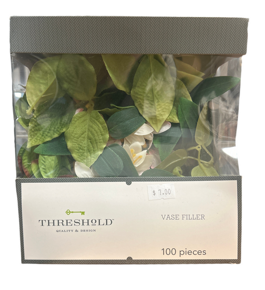 Floral 100pc Vase Filler - Leaves & White Flowers