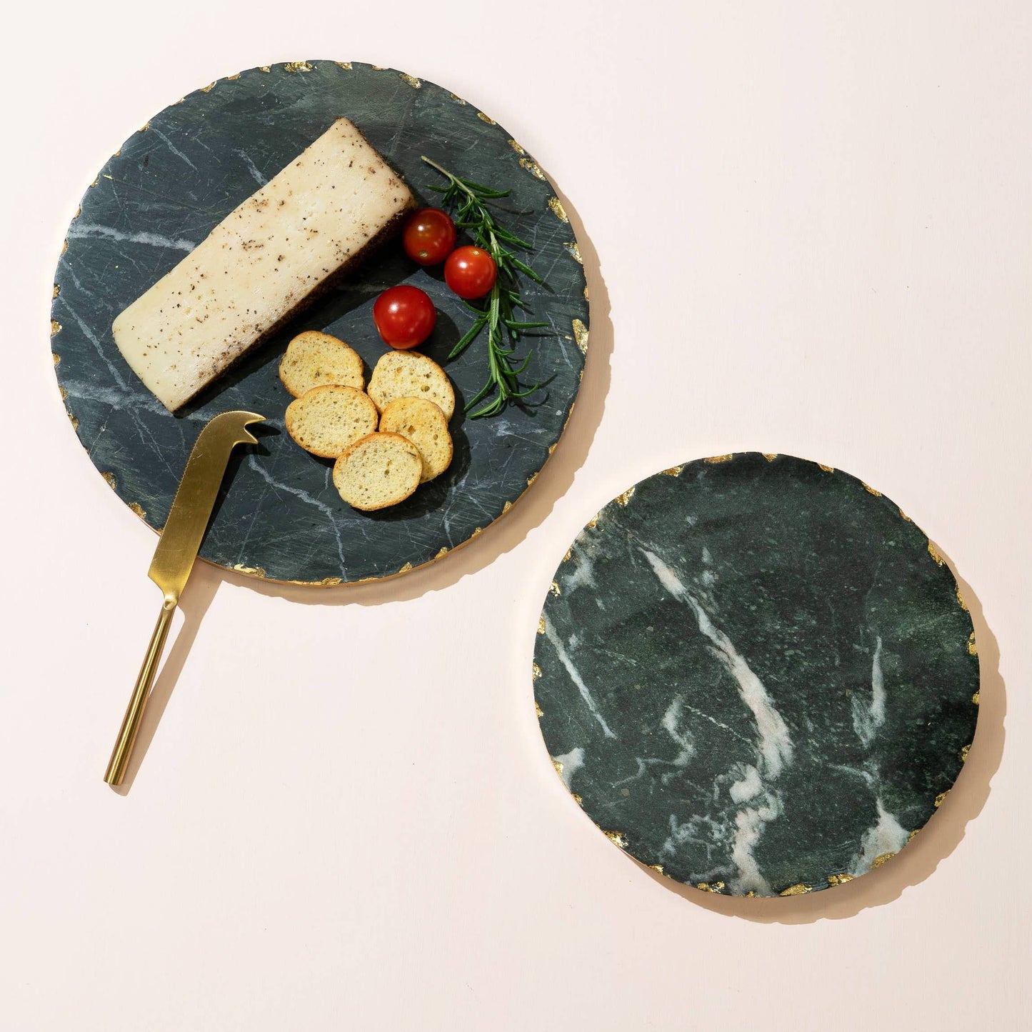 Black Marble Trivet with Gold Edge