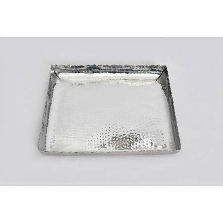 Hammered Square Platter with Torn Edges