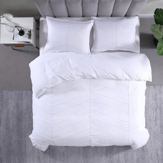 Full/Queen City Scene Duvet Cover Set White / Navy Blue