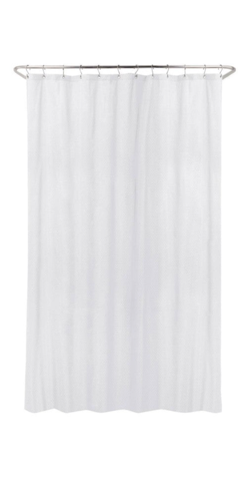 71” 1pk Made By Design Waterproof Basket Weave Shower Liner White