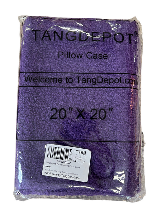 20” x 20” Faux Shearling Purple Pillow Sham 2pk