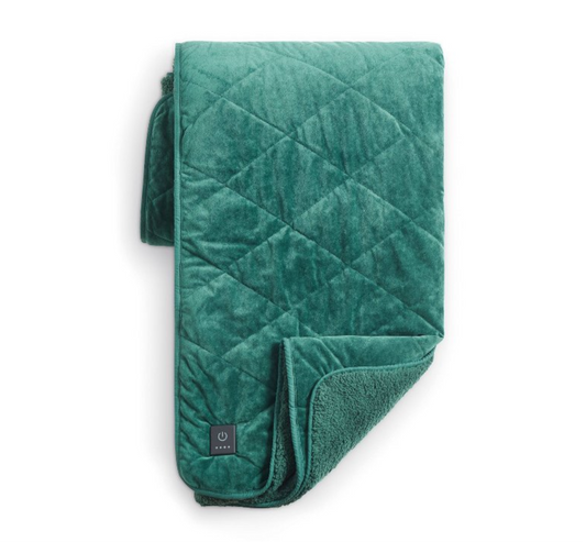 As Is Brookstone Heated Coziest Throw Diamond Velvet