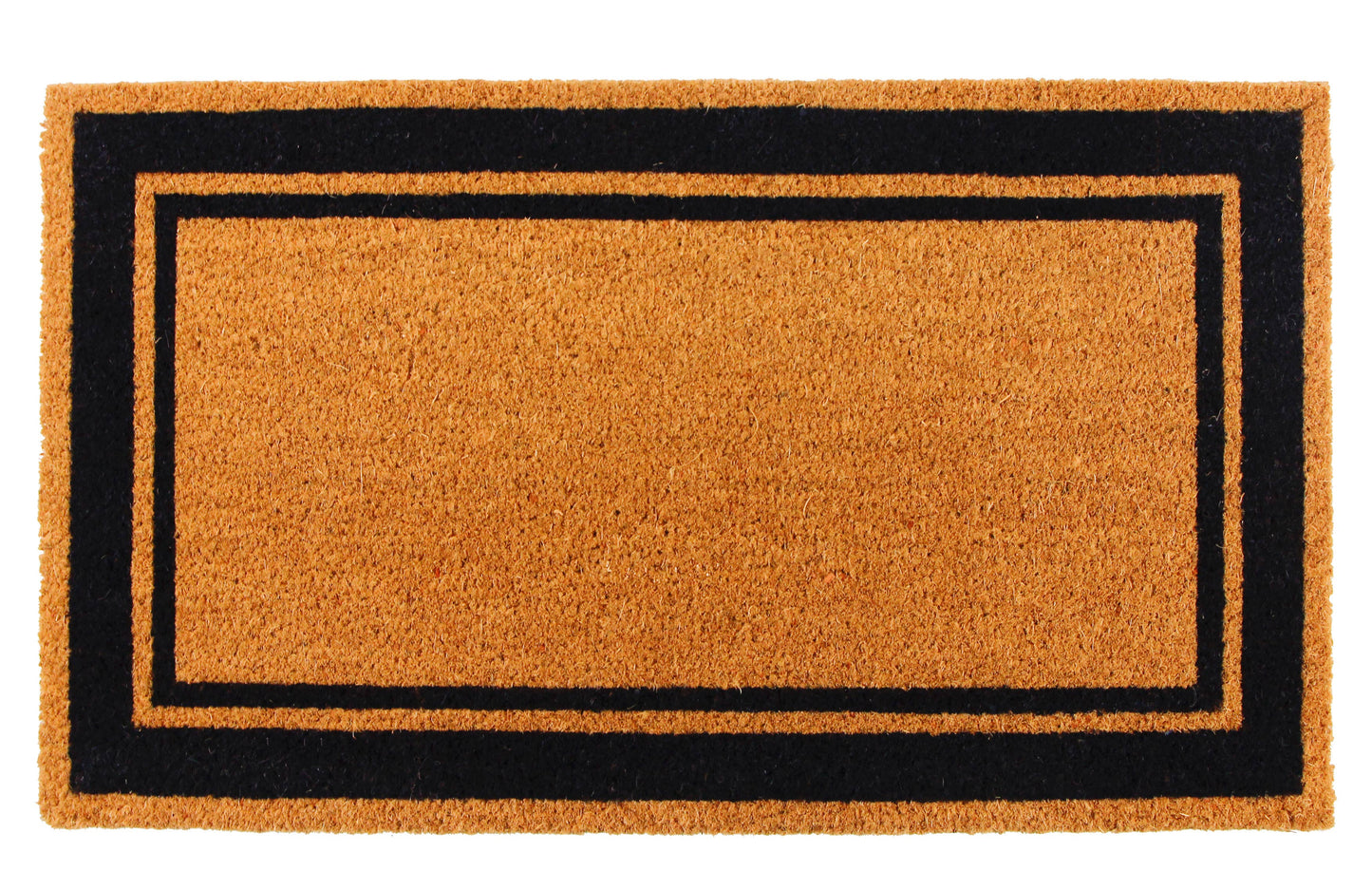 KAF Home Durable Natural Coir Doormats - 17" x 30": Black Border