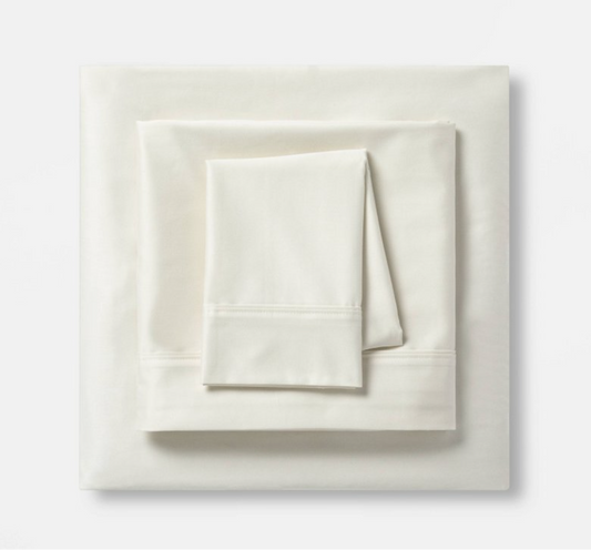 As Is King Solid Performance 400 Thread Count Sheet Set Sour Cream - Threshold