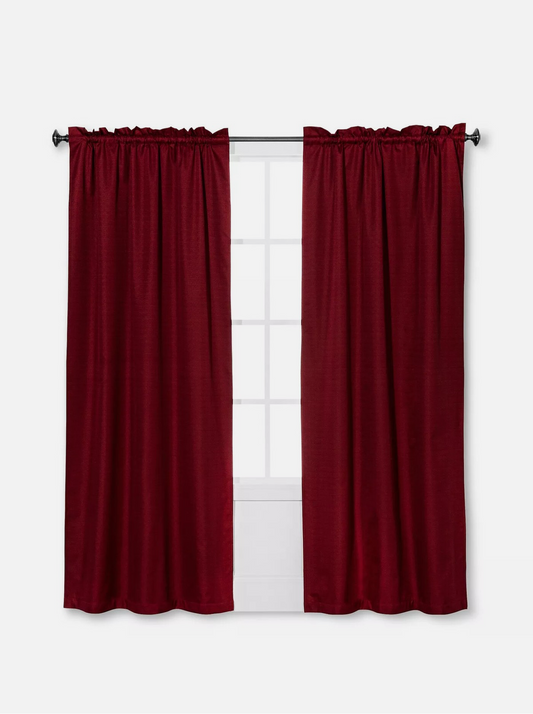 42” x 84” Eclipse Braxton Red Rod Pocket Blackout Panel - 1 Panel