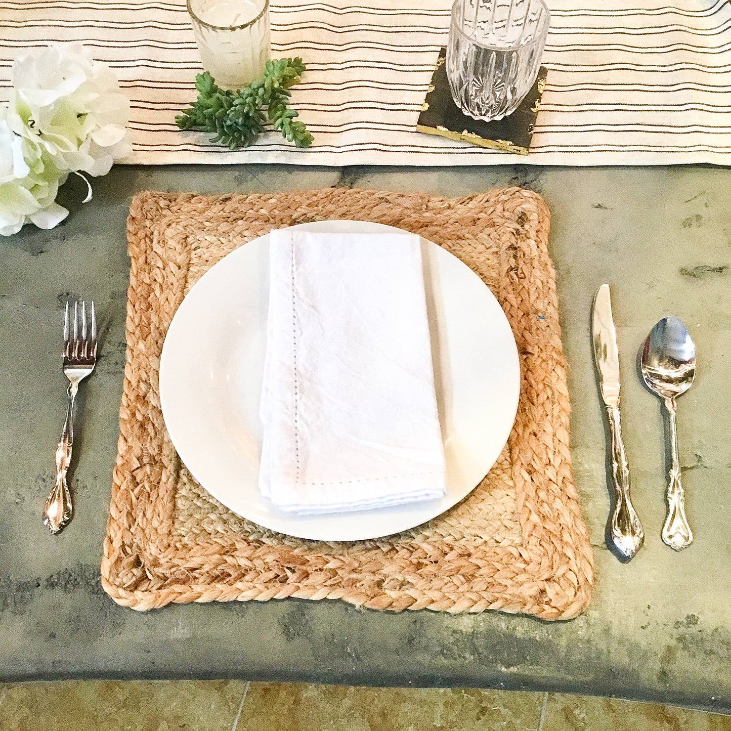 Eco Chic Jute Square Placemat