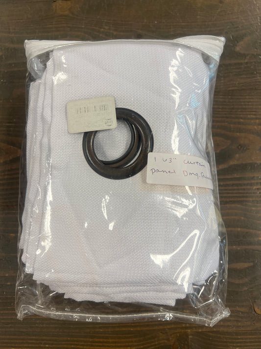 As Is 63” Grommet White Curtain Panel - 1 Panel