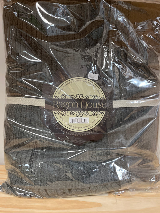Ragon House Knit Fringe Throw 50"x60" - Dark Grey