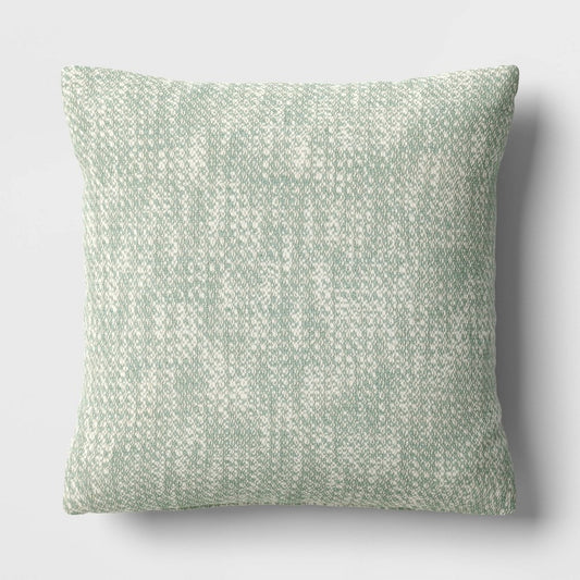 Textured Woven Cotton Square Throw Pillow Green - Room Essentials