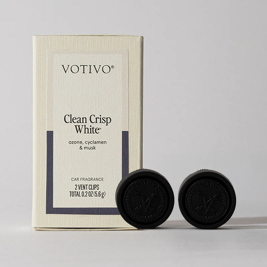 Votivo Clean Crisp White Car Fragrance (2 Pack)
