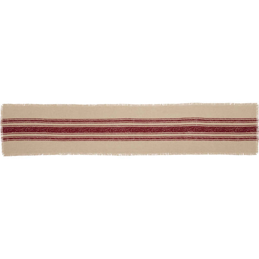 Yuletide 12” x 72” Red Stripe Cotton Burlap Table Runner