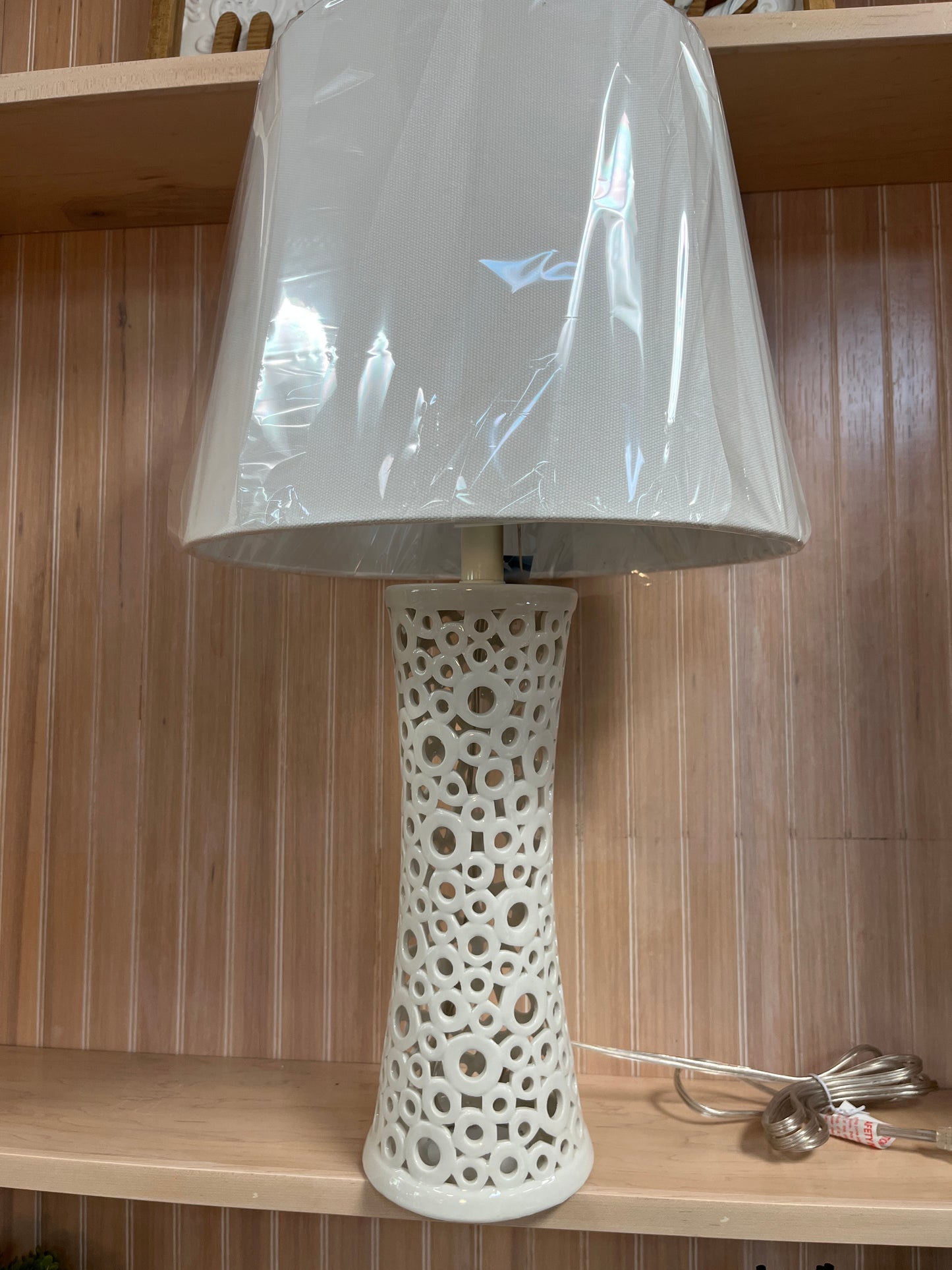 Kenroy Home Ceramic White Circles Modern Lamp