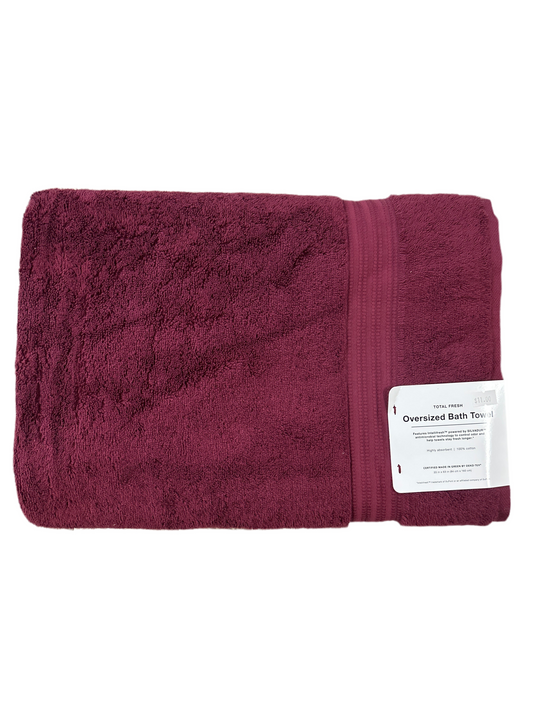 Total Fresh Oversized 33” x 63” Bath Towel - Burgandy