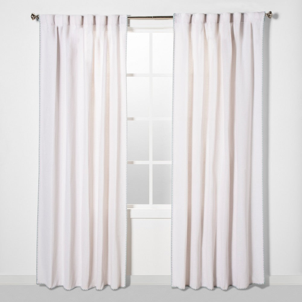 108"x54" Stitched Edge Light Filtering Curtain Panel - Threshold