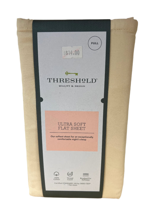 Full 300 Thread Count Ultra Soft Flat Sheet Light Yellow - Threshold