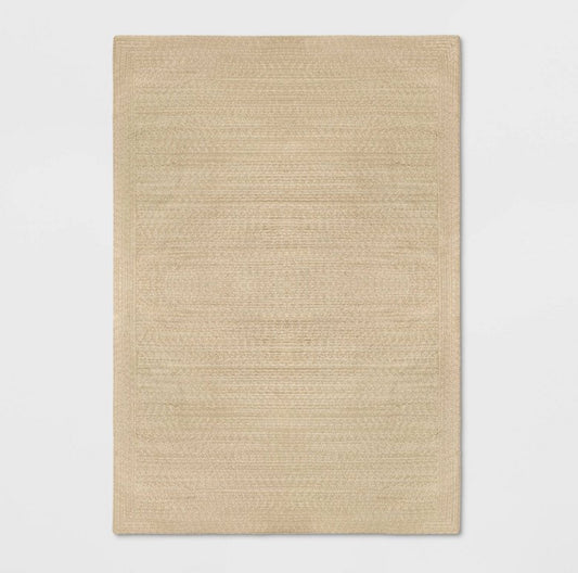 7 ’x 10’ Natural Woven Rectangular Outdoor Area Rug Heathered Cream - Threshold