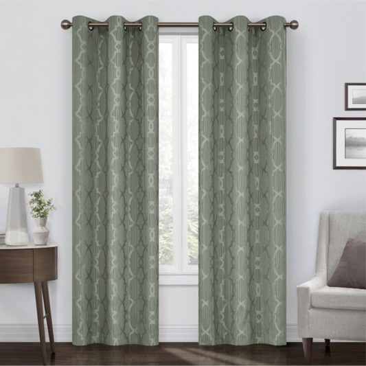 40” x 84” Eclipse Hazel Geometric Blackout Grommet Top Curtain Panel - 1 Panel