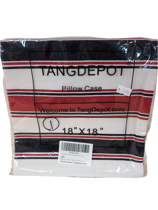 Tang Depot Pillow Sham - 18"x18" - Nautical Stripe Red/White/Blue