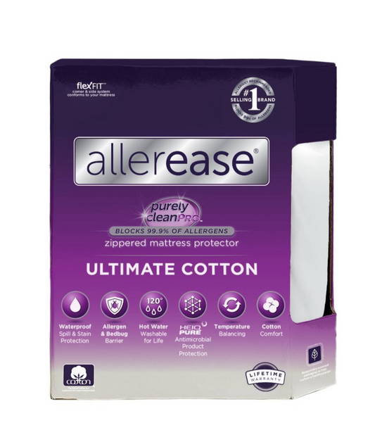 As Is Allerease Full Ultimate Cotton Waterproof Zippered Mattress Protector