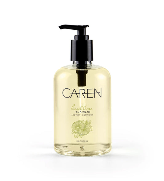 Caren Hand Wash - Basil Lime - 14 oz Glass Bottle