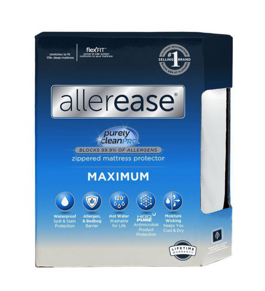 Allerease King Maximum Waterproof Allergy Zippered Mattress Protector