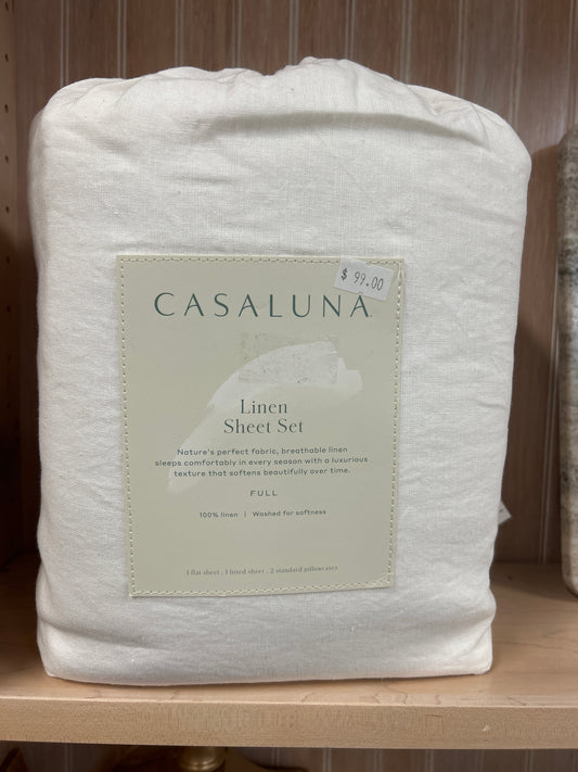 Casaluna Linen Sheet Set - Cream