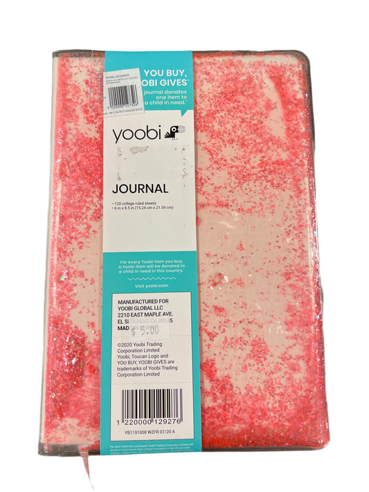 Glitter Lined Journal Pink - Yoobi