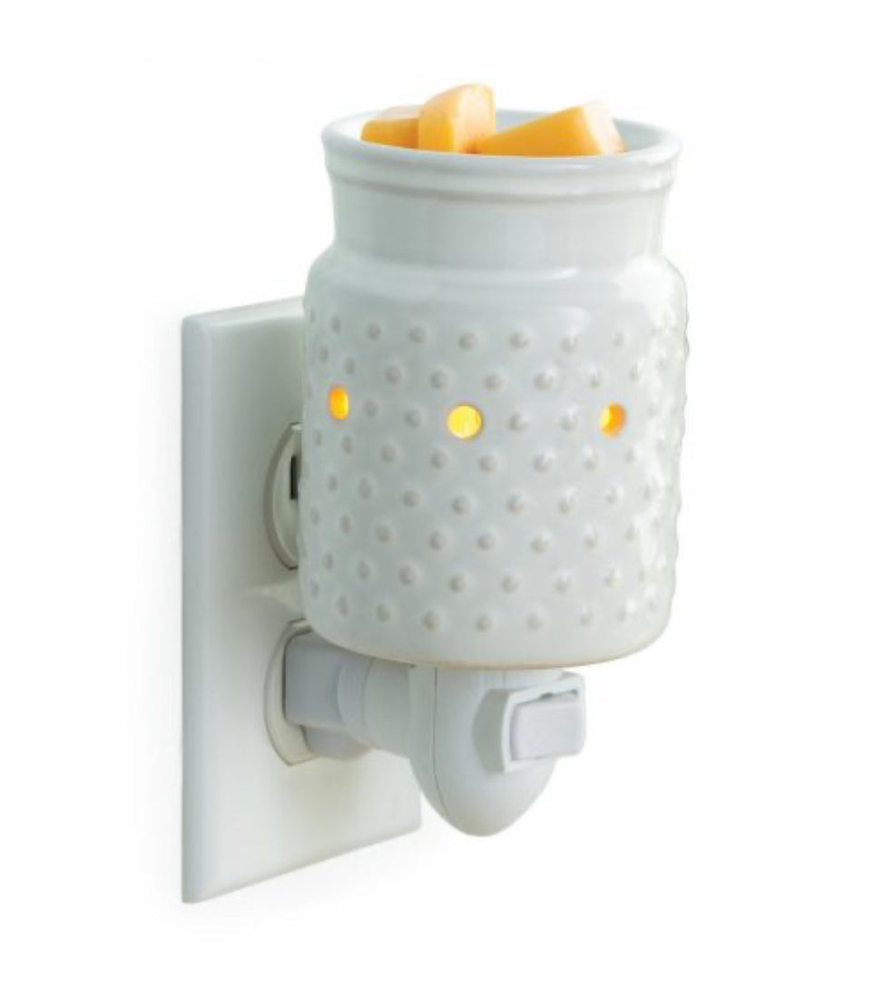 White Hobnail Pluggable Fragrance Warmer