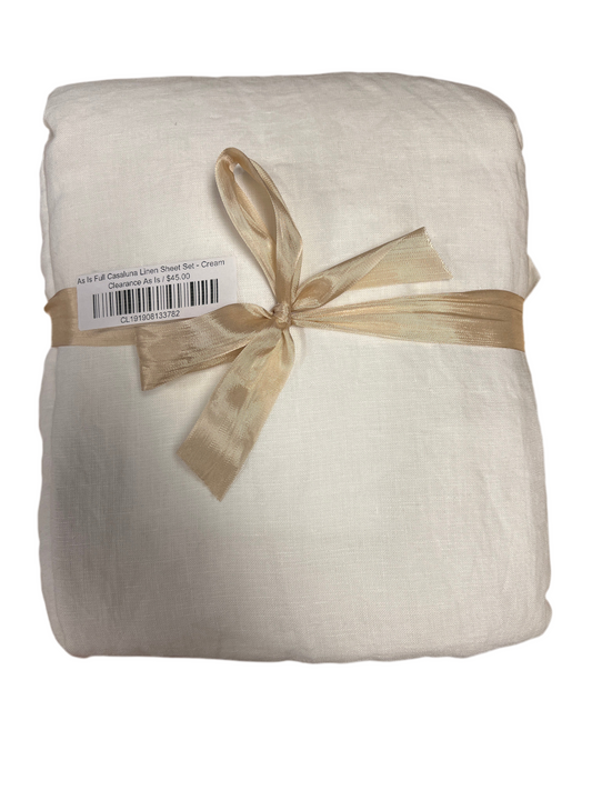 As Is Full Casaluna Linen Sheet Set - Cream
