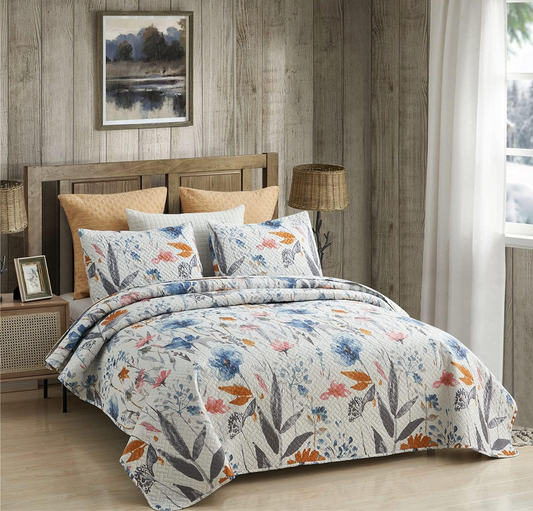 As Is JML 3 Piece Queen Quilt Set With 2 Pillow Shams