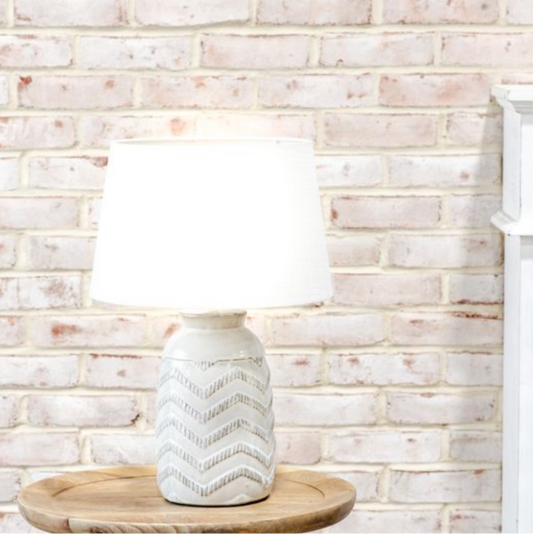 White Chevron Lamp
