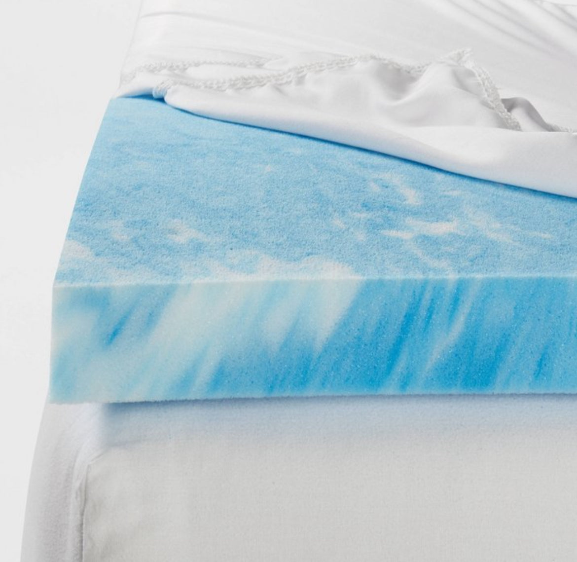 Twin 2" Cool Touch Memory Foam Mattress Topper - Threshold up to 16" Depth As Is