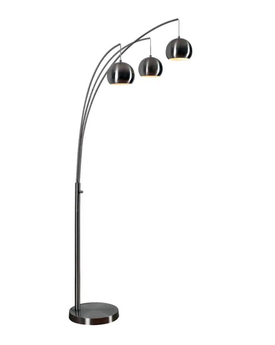 Kenroy Home Joan 3 Light Floor Lamp Brushed Steel