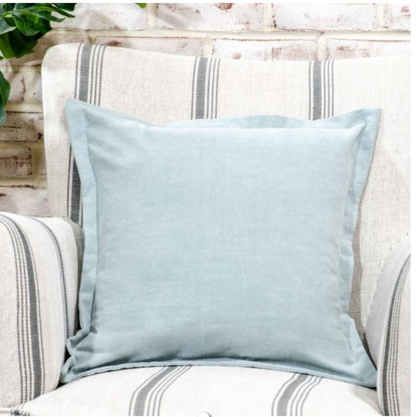 18" X 18" Duck Egg Blue Cotton Pillow