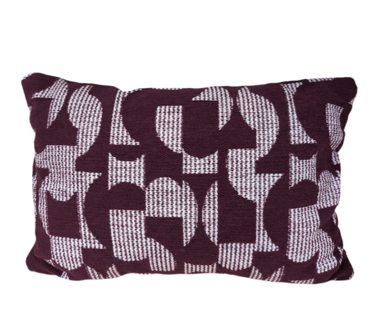 Oblong Plum White Modern Pillow - Threshold