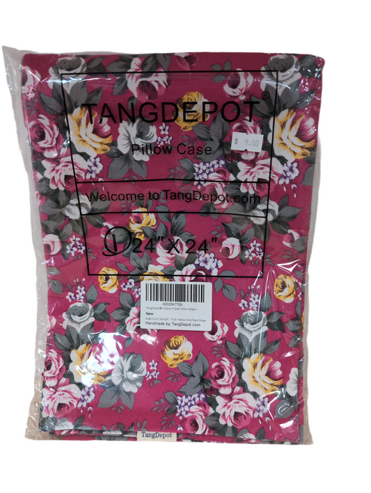 Tang Depot Pillow Sham - 24"x24" - Pink Florals