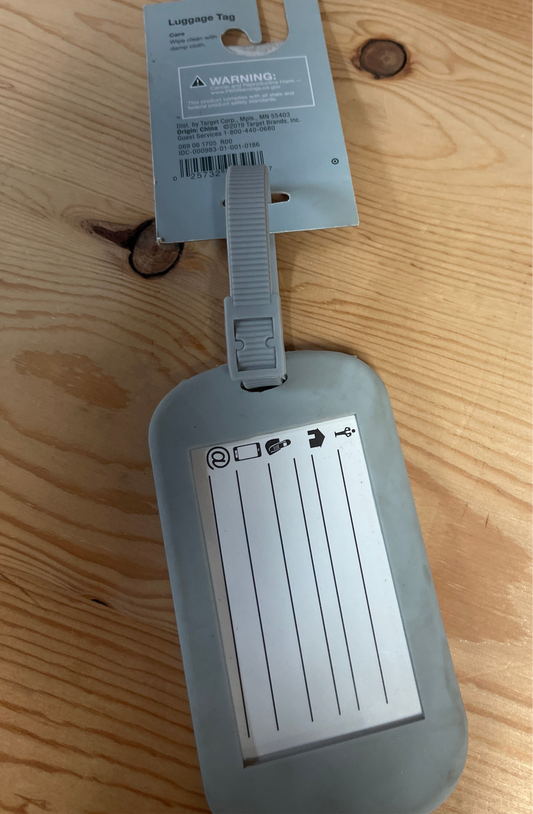 Luggage Tag - Grey Rubber