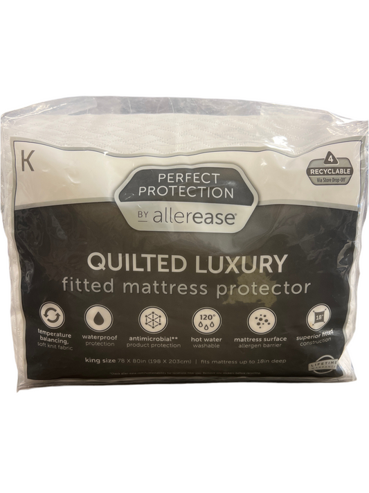 Allerease King Perfect Protection Quilted Fitted Mattress Protector