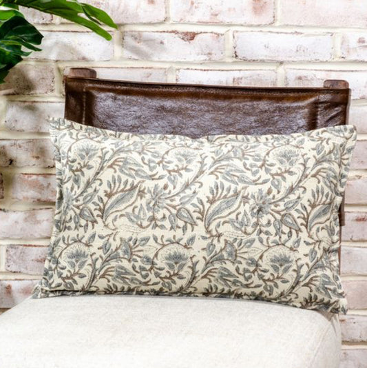 12 X 20 Brown/Grey Floral Pillow