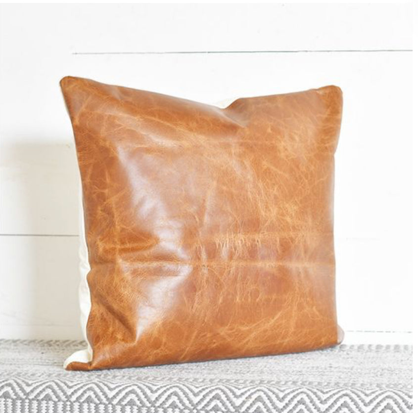 18"X18" Leather Pillow