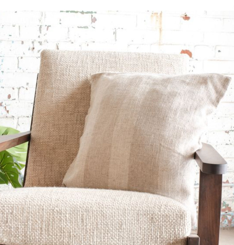 20" Beige Stripe Pillow