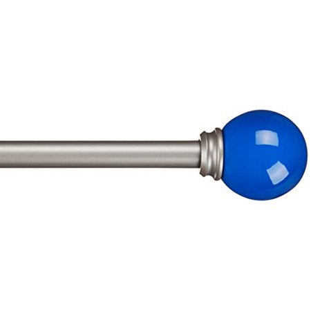 86” - 120” Curtain Rod - Navy Blue Ball