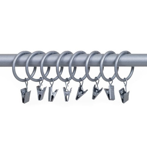 Lavish Home Curtain Rod Ring Clips - Set of 8