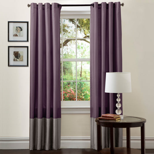 54” x 84” Prima Purple Color Block  Window Panels by Lush Decor - Set of 2